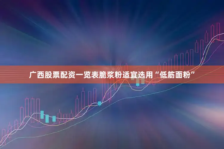 广西股票配资一览表脆浆粉适宜选用“低筋面粉”